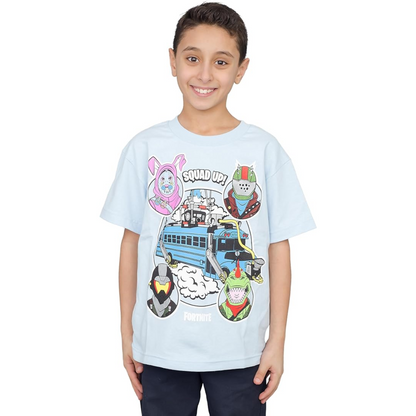 Fortnite Bus Crew Light Blue Youth T-shirt