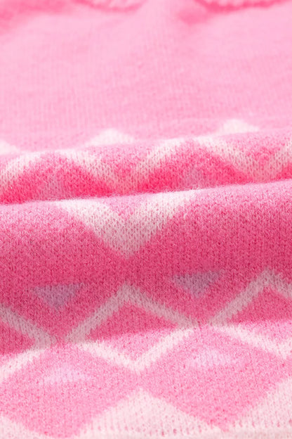 Geometric Patterned Long Sleeve Sweater