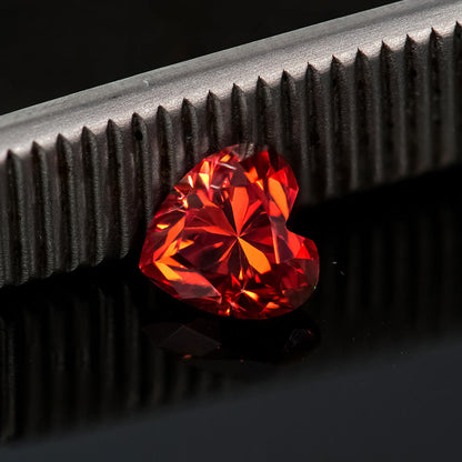 Colorful Moissanite Heart-shaped Stone Lemon