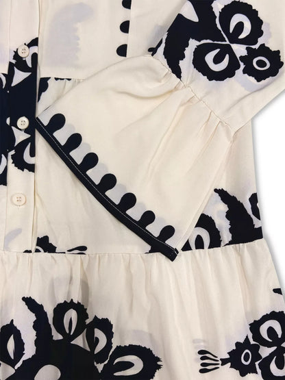Bohemian Print Tiered Midi Dress