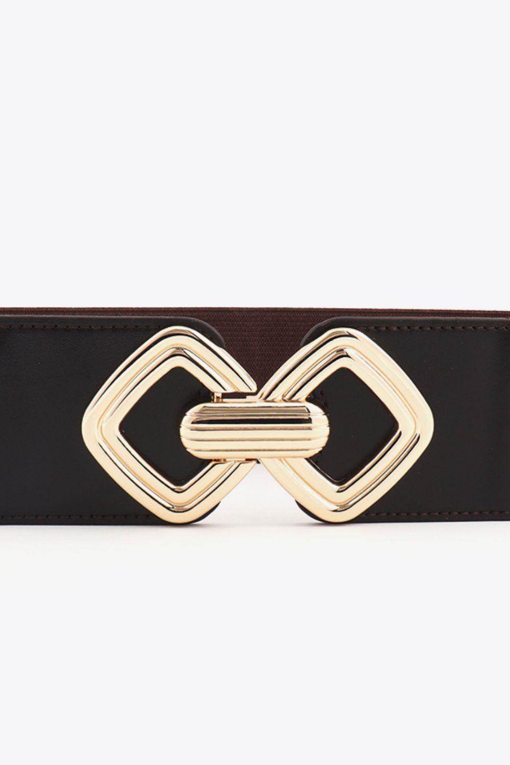 Geometric Buckle Elastic Wide Belt for Stylish Comfort