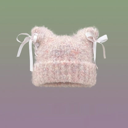 Bow-knot Knitted Casual Hat For Women