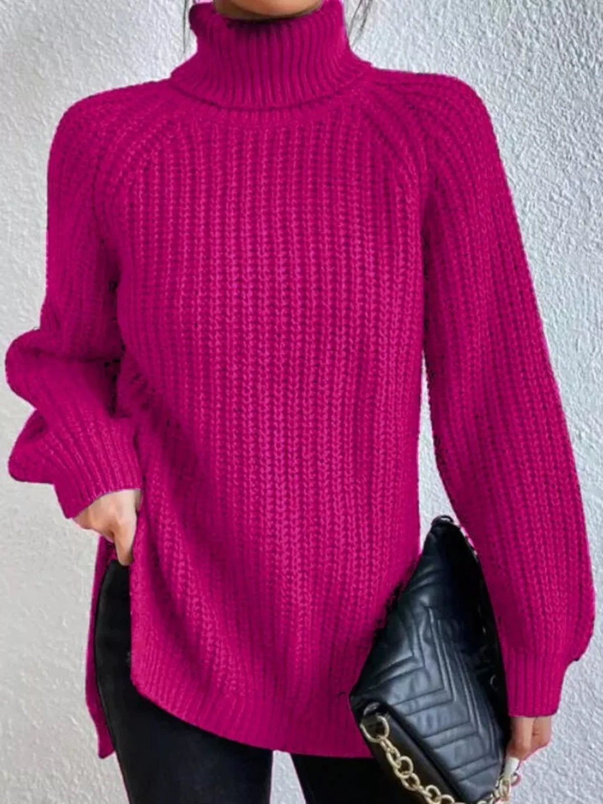 Full Size Turtleneck Long Sleeve Sweater Plus Size