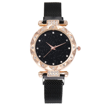 Magnetic Strap Set Womens Quartz Wristwatch