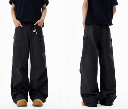 Wide-leg Overalls Men&