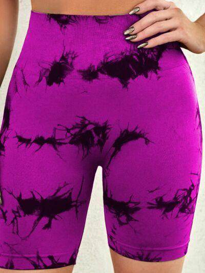 Tie-Dye High Waist Active Shorts for Women Workout Gear