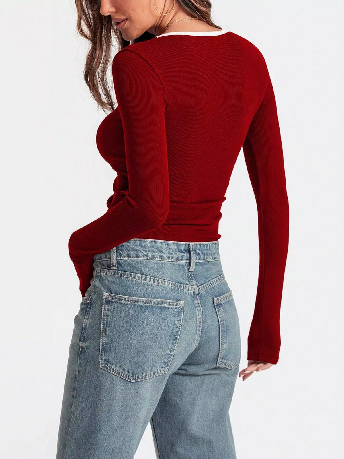 Scoop Neck Long Sleeve T-Shirt