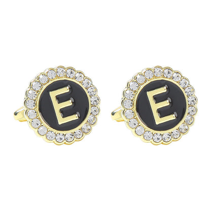 Round Diamond French Cufflinks Men&