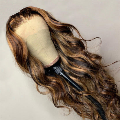 Long Curly Synthetic Wig with Rose Net - Women&