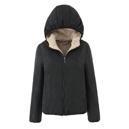 Womens Mid-Length Hooded Cotton-Padded Coat
