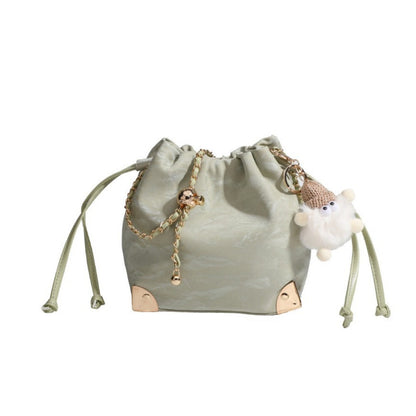 drawstring Chic Mini Bucket Bag - Stylish Women&
