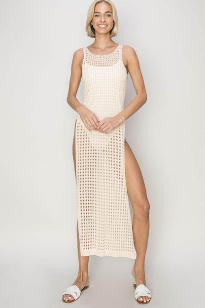 HYFVE Crochet Backless Cover Up Dress For Women
