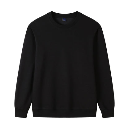 320g Straight Shoulder Pure Cotton Autumn Long Sleeve Round Neck Solid Color Sweatshirt Customized