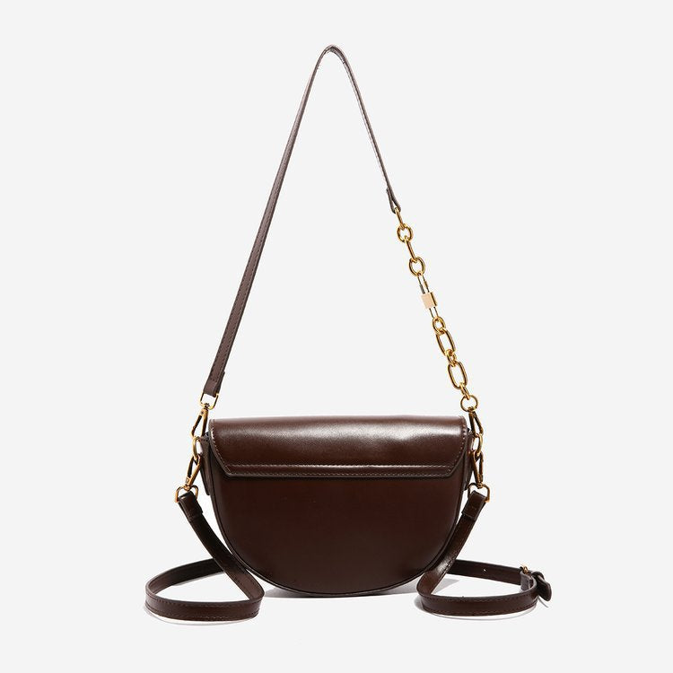 Minimalist Small Square Shoulder Bag Saddle