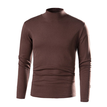 Mens Stylish Turtleneck Versatile And Slim-fit With Long Sleeves
