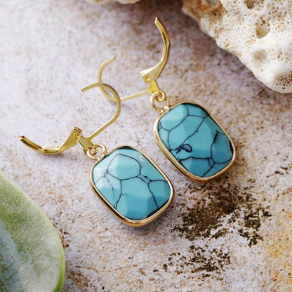 Copper Natural Stone Dangle Earrings for Elegant Style