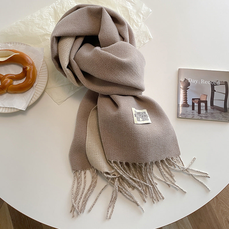 Double-sided Artificial Cashmere Scarf Women&