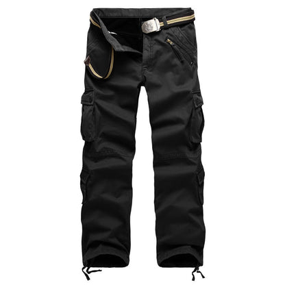 Mens Fleece-Lined Thickened Plus-Size Warm Loose-Fit Work Trousers