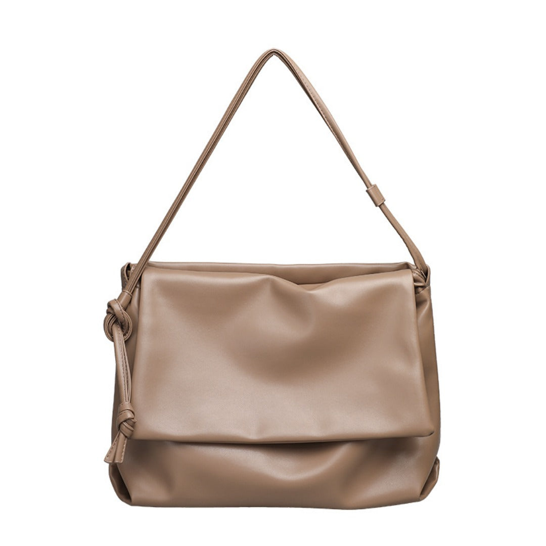 Casual One-Shoulder Messenger Bag – Retro-Textured Soft Leather Underarm Women&
