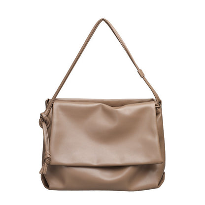 Casual One-Shoulder Messenger Bag – Retro-Textured Soft Leather Underarm Women&