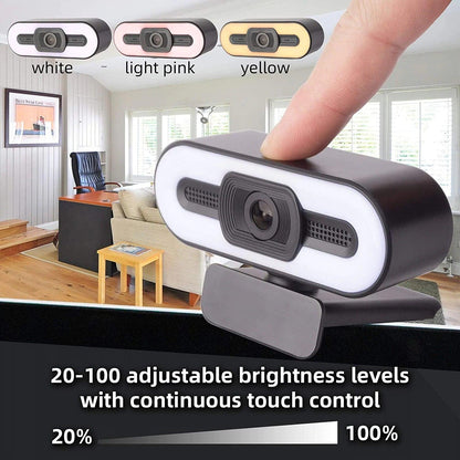 2K Webcam Web Camera Study Chat Work PC Laptop Desktop USB With Microphone WebCamera Home Auto Light Correction for Desktop Laptop Streaming Computer USB Web Camera
