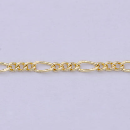 OS 2mm 18k gold Filled figaro chain - Necklace for layering Women stacking Necklace 15.5 inches + 2 inch chain extender | WA-836 Clearance Pricing