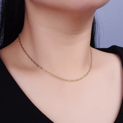 2mm Paperclip 16 Inch Choker Dainty Minimalist Necklace | WA-1871 Clearance Pricing