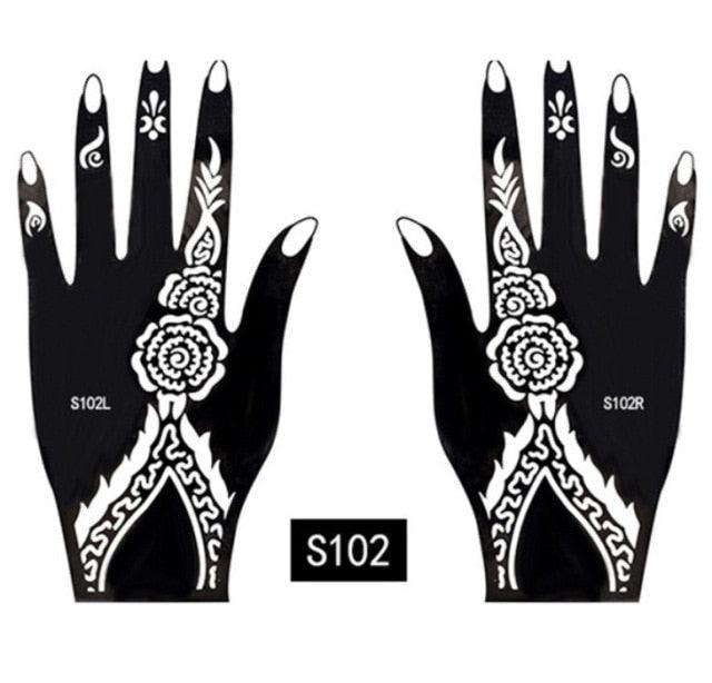 2Pcs/Set Temporary Womens Tattoo 25 Luxury Designs Body Art Waterproof Tattoo For Hands Wedding Party