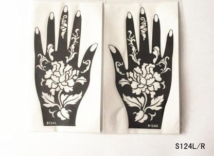2Pcs/Set Temporary Womens Tattoo 25 Luxury Designs Body Art Waterproof Tattoo For Hands Wedding Party