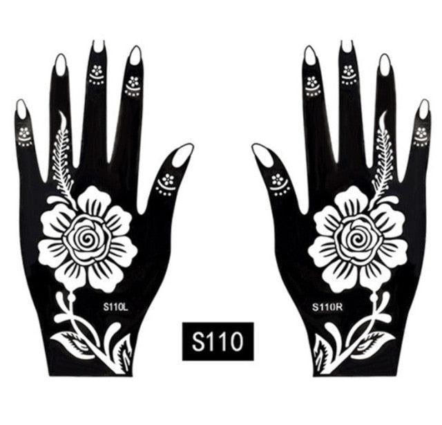 2Pcs/Set Temporary Womens Tattoo 25 Luxury Designs Body Art Waterproof Tattoo For Hands Wedding Party