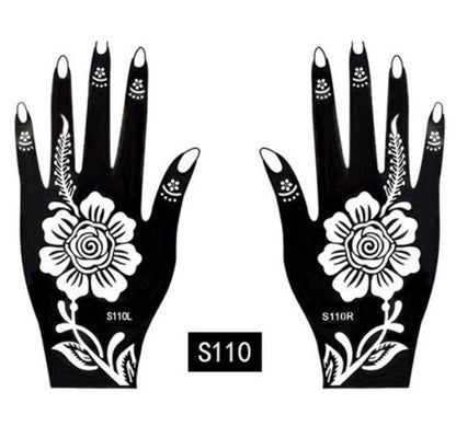 2Pcs/Set Temporary Womens Tattoo 25 Luxury Designs Body Art Waterproof Tattoo For Hands Wedding Party