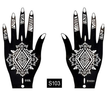 2Pcs/Set Temporary Womens Tattoo 25 Luxury Designs Body Art Waterproof Tattoo For Hands Wedding Party