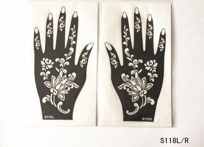 2Pcs/Set Temporary Womens Tattoo 25 Luxury Designs Body Art Waterproof Tattoo For Hands Wedding Party