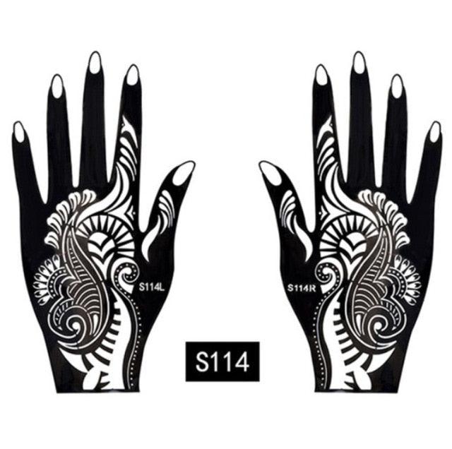 2Pcs/Set Temporary Womens Tattoo 25 Luxury Designs Body Art Waterproof Tattoo For Hands Wedding Party