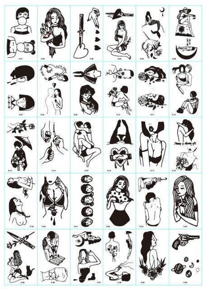 30 Pieces/set Small Luxury Temporary Tattoo Sticker Colorful Drawing Flower Cute Body Tatoo For Kids Adults