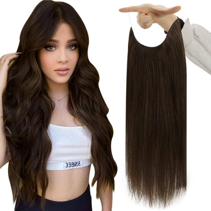 VIP BandX Halo System – 100% Human Hair Extensions, Silky Straight 24" with Clip