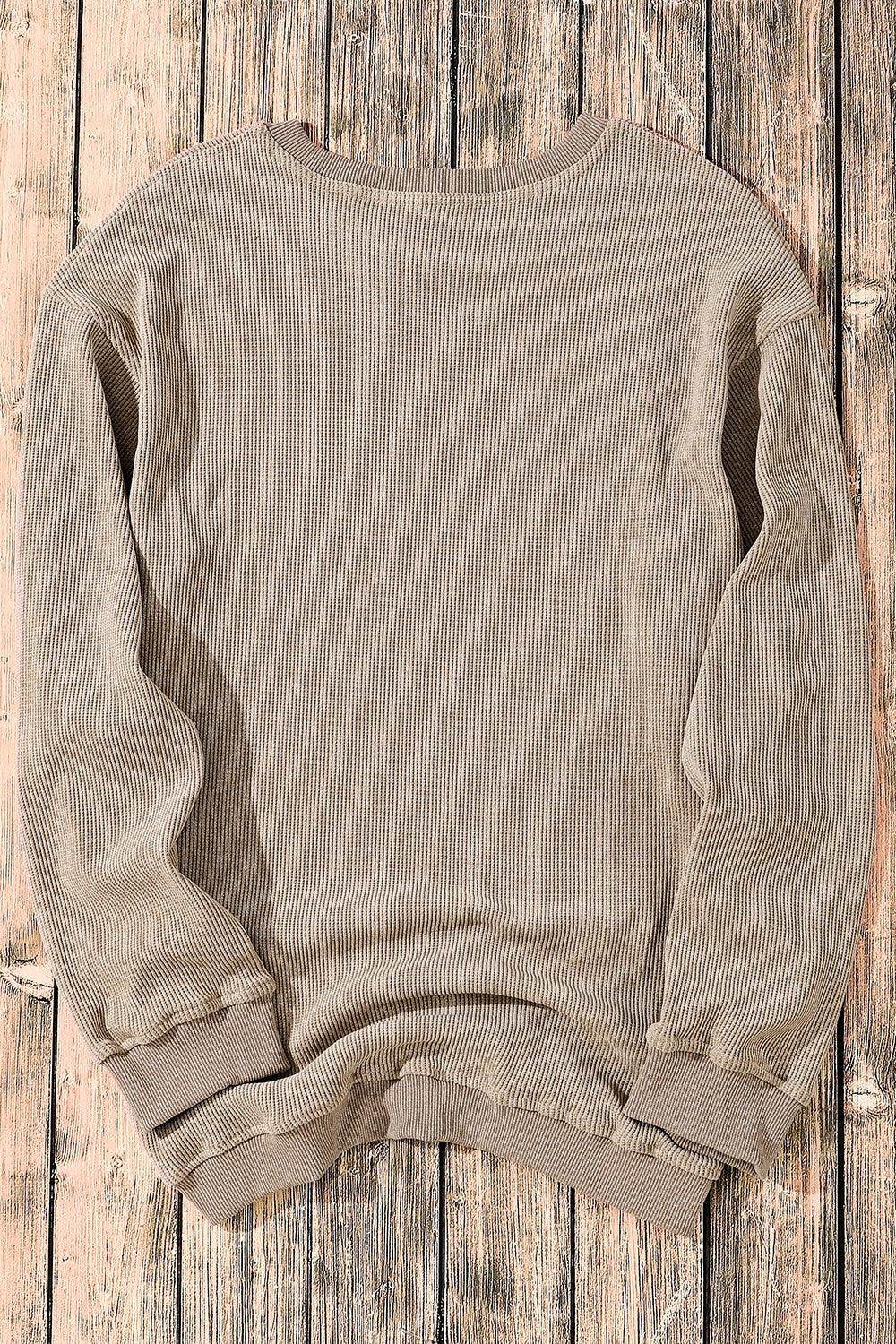 Sequin Candy Cane Round Neck Sweatshirt for Women