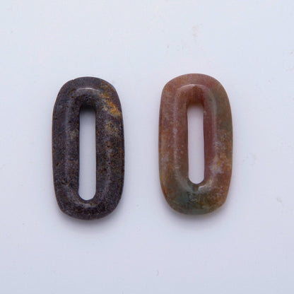 30mm Natural Gemstone Oval Oblong Link Finding | Z1204 - Z1210