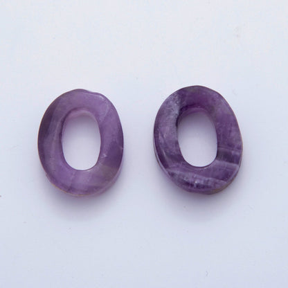 30mm Natural Gemstone Oval Oblong Link Finding | Z1211 - Z1219