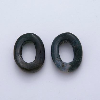 30mm Natural Gemstone Oval Oblong Link Finding | Z1211 - Z1219