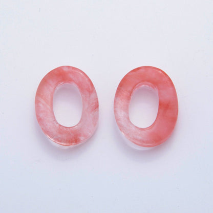 30mm Natural Gemstone Oval Oblong Link Finding | Z1211 - Z1219
