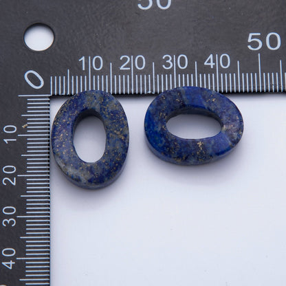30mm Natural Gemstone Oval Oblong Link Finding | Z1211 - Z1219