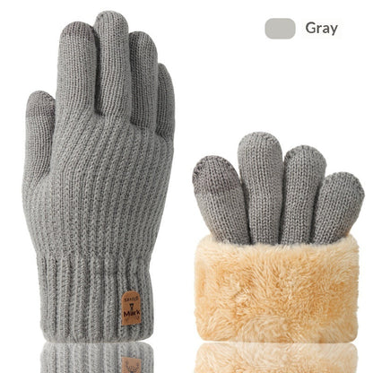 Autumn And Winter Touchscreen Gloves For Men With Fleece Lining