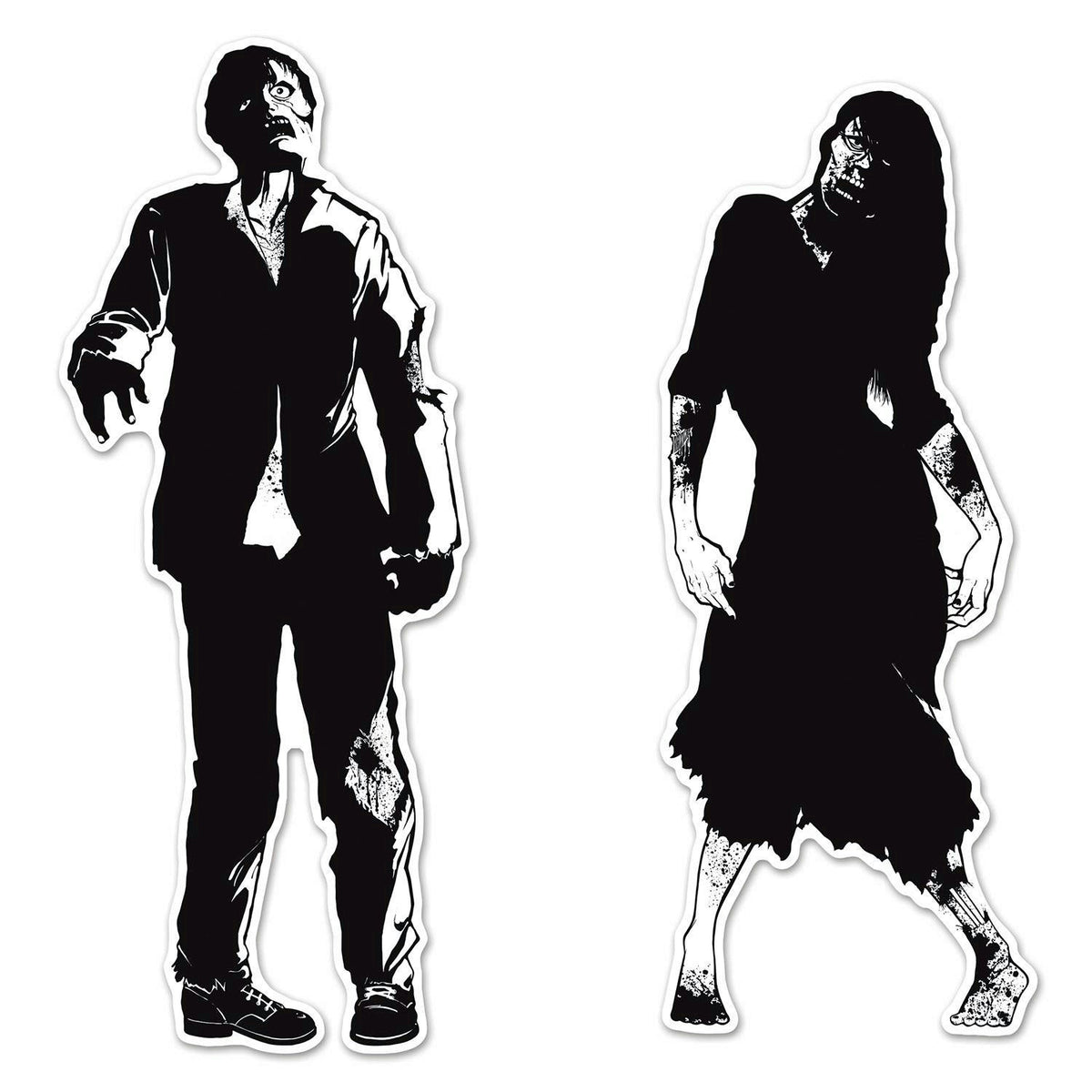 Zombie Silhouettes Halloween Hanging Door Wall Party Decoration