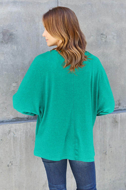 Double Take Full Size Round Neck Long Sleeve T-Shirt for Women