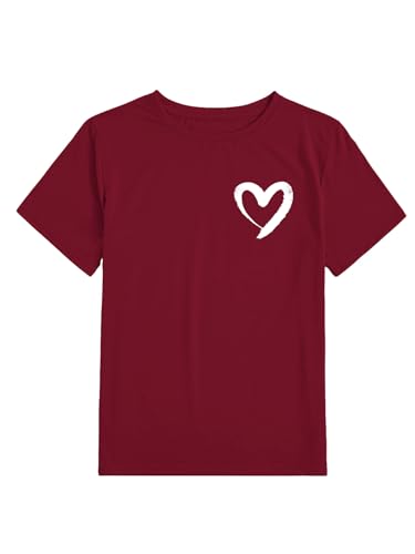 Heart Shirt - SOLY HUX Womens Letter Print Graphic Tees Short Sleeve Tops Casual Summer T Shirt
