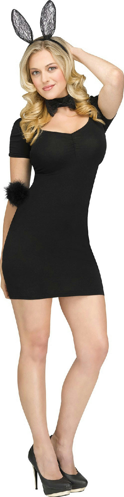 Fun World Halloween Lacy Bunny Ears Choker &amp; Tail 2pc Costume Accessory Kit