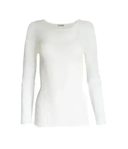 EGI Exclusive Collections Merino Wool Blend Top with Tulle Trim.