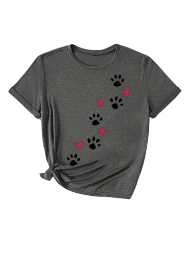 Heart Shirt - SOLY HUX Womens Letter Print Graphic Tees Short Sleeve Tops Casual Summer T Shirt