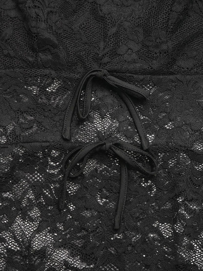 Lace Long Sleeve V-Neck Bodysuit
